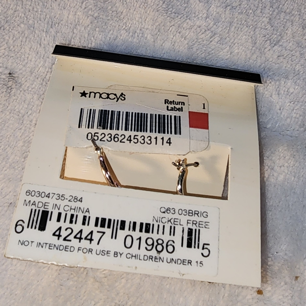 Macy's Nine West Gold and Mint Earrings - Picture 4 of 5